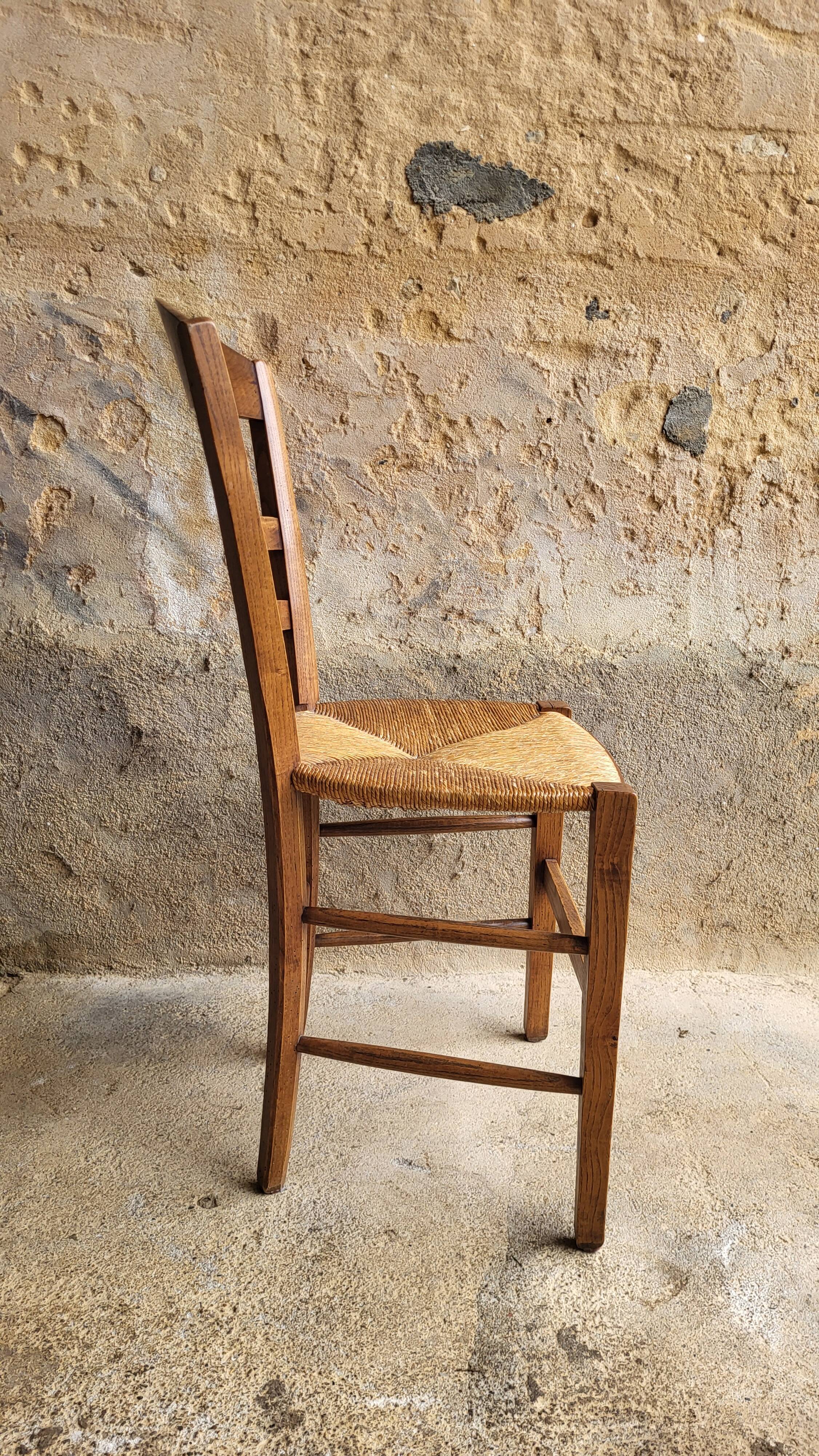 Chaise paillée & bois
