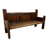 Antique Spanish Oak Bench – Traditional Pegged Construction