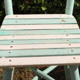 Set of 3 slatted wooden garden chairs