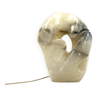 Sculptural alabaster table lamp, France 1980s