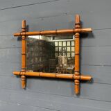 Miroir ancien en imitation bambou de France