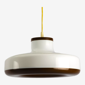 Brown and white space age pendant lamp