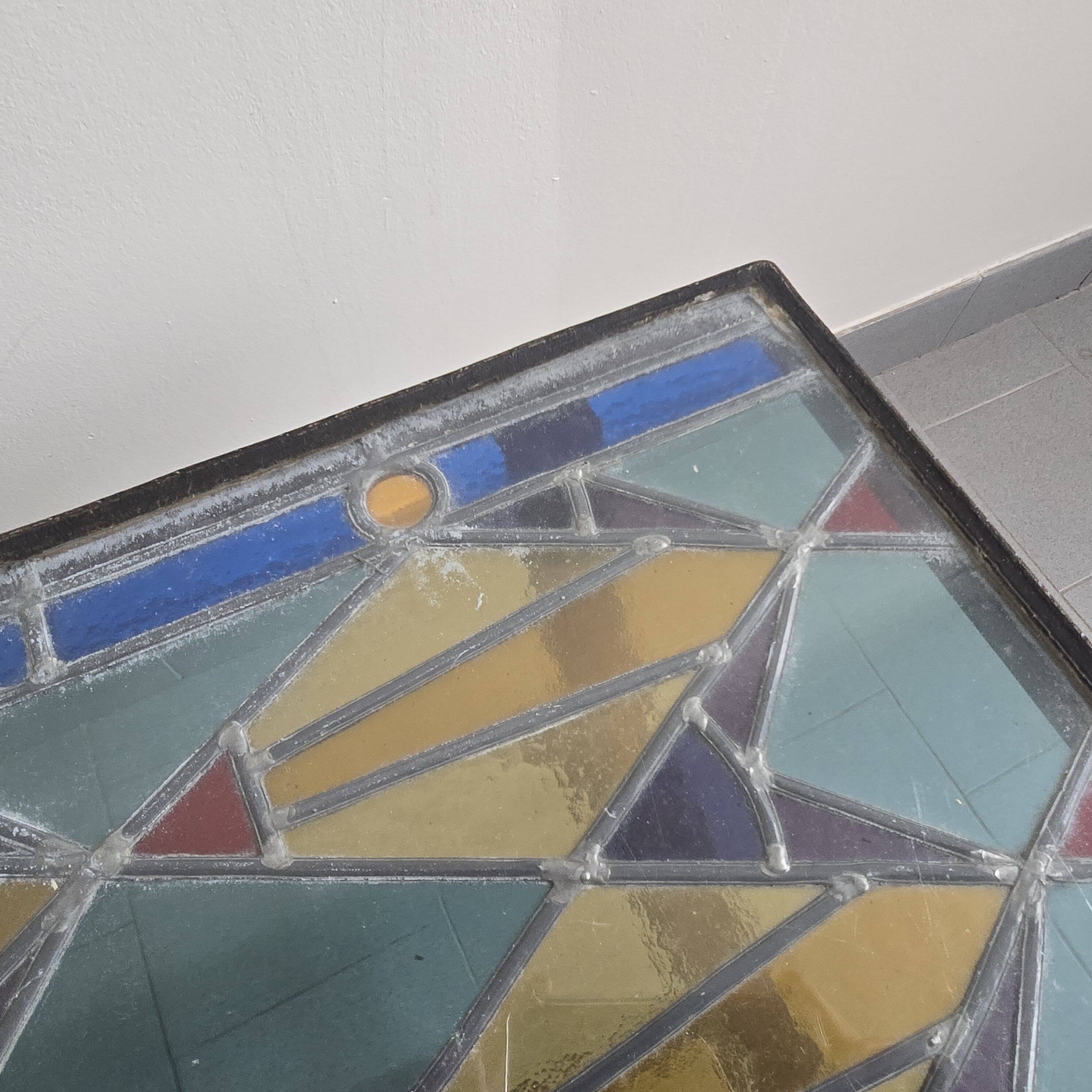 Vintage stained glass coffee table 1960