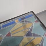 Table basse vintage en vitrail 1960