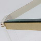 French acrylic and gold plated glass coffee table 1970s