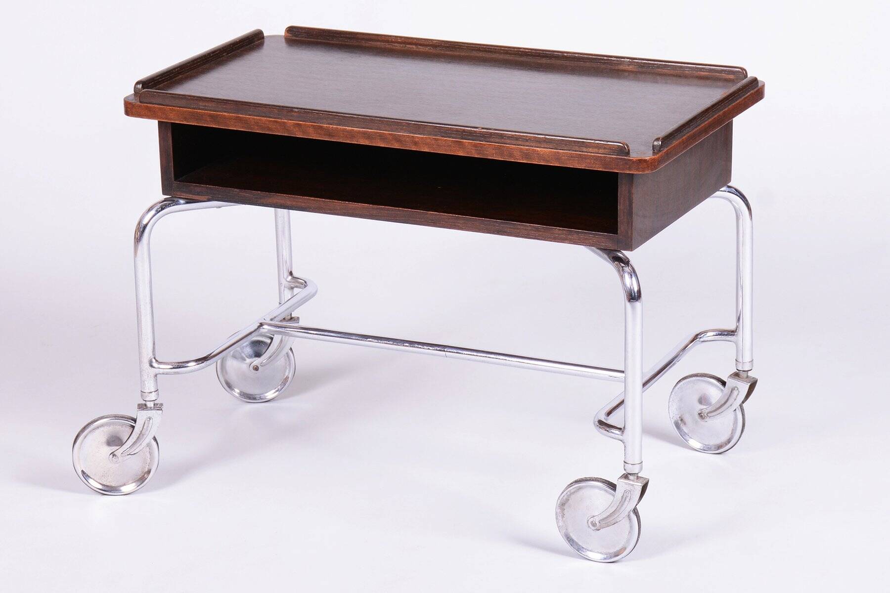 Bauhaus Serving Trolley in Oak by R.Slezák, 1930s