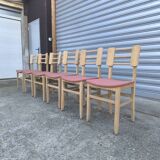 Set de 6 chaises en bois brut