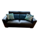 Natuzzi black leather sofa – 2-seater contemporary design