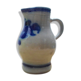 Enamelled blue and grey stoneware pitcher