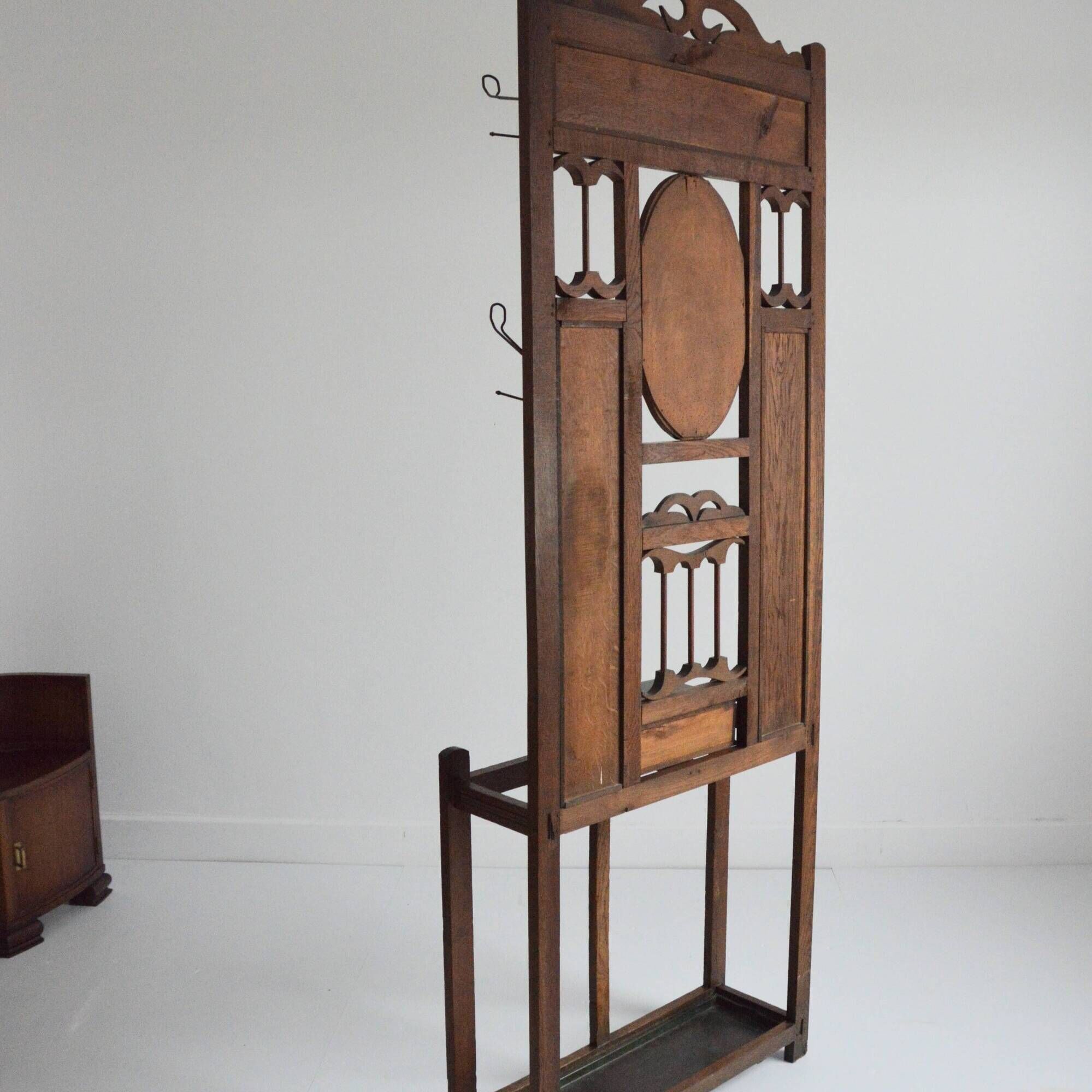 Vintage 1930s Art Deco Entrance Cloakroom / Coat Rack