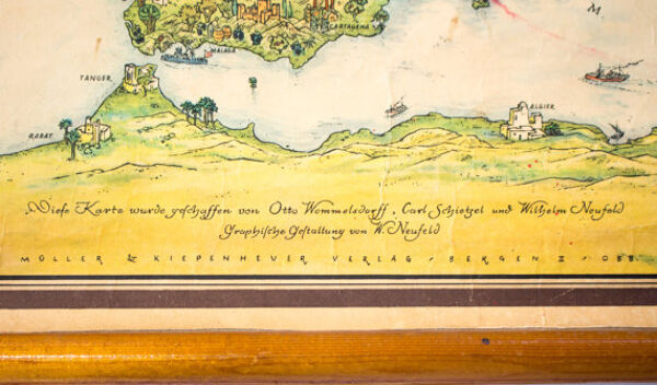 ��Affiche mural de l’Europe par Wommelsdorff Schietzel et Neufeld publié par Müller & Kliepenheuer en 1947