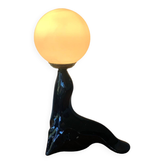 Vintage Sea Lion Lamp 1960-70 Globe Opaline