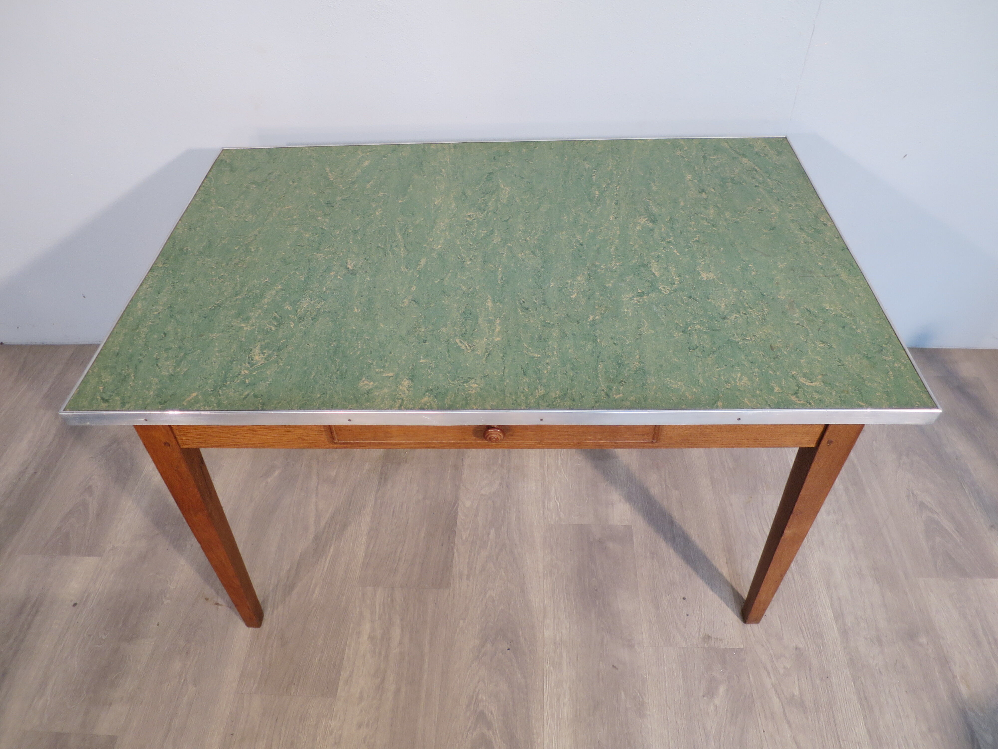 Oak and formica table, 50s