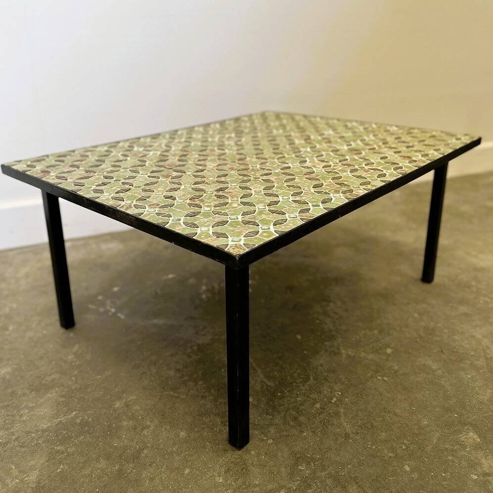 Mid-century modern mosaic tile coffee table, 1960s, France