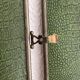 Vintage 1930s triptych mirror barber nickel-plated green crocodile effect.