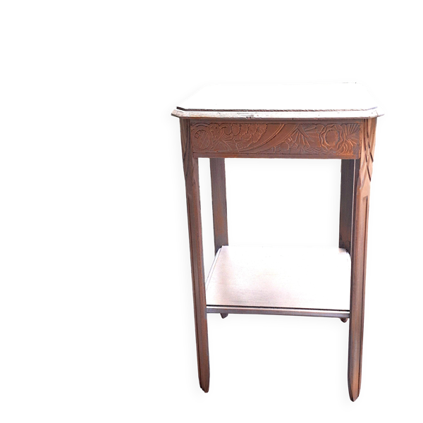 Table Basse bois  Style Art Déco sculpté décoration intérieur vintage