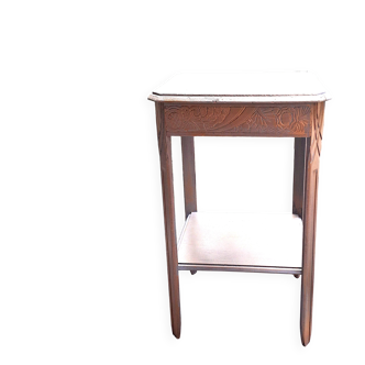 Wooden coffee table Art Deco style carved vintage interior decoration