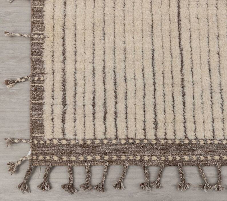 Ivory grey wool rug 150/250cm