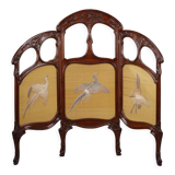 1900 three-leaf mahogany screen by Felix Bernard