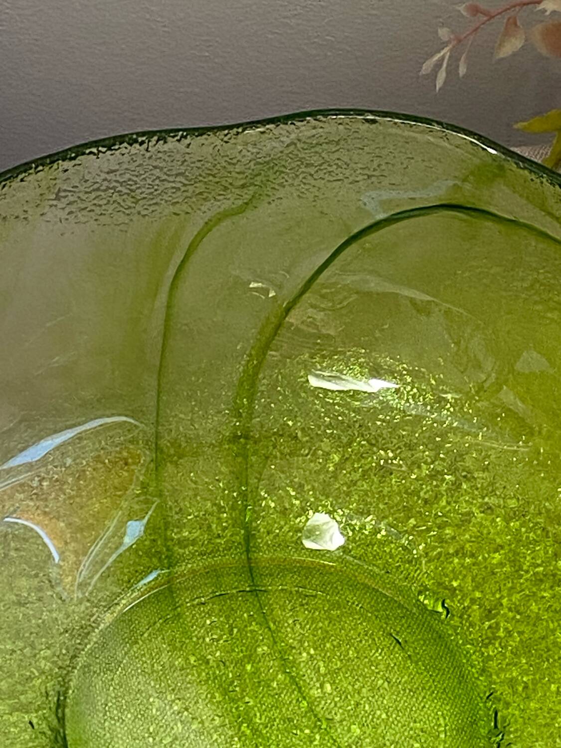 Saladier en verre vert