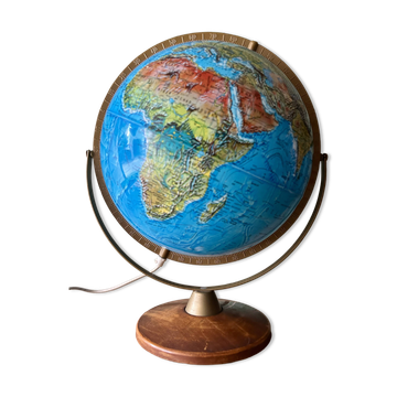 Globe terrestre lumineux en relief – Scan-globe modèle 3Z Gyroscopique