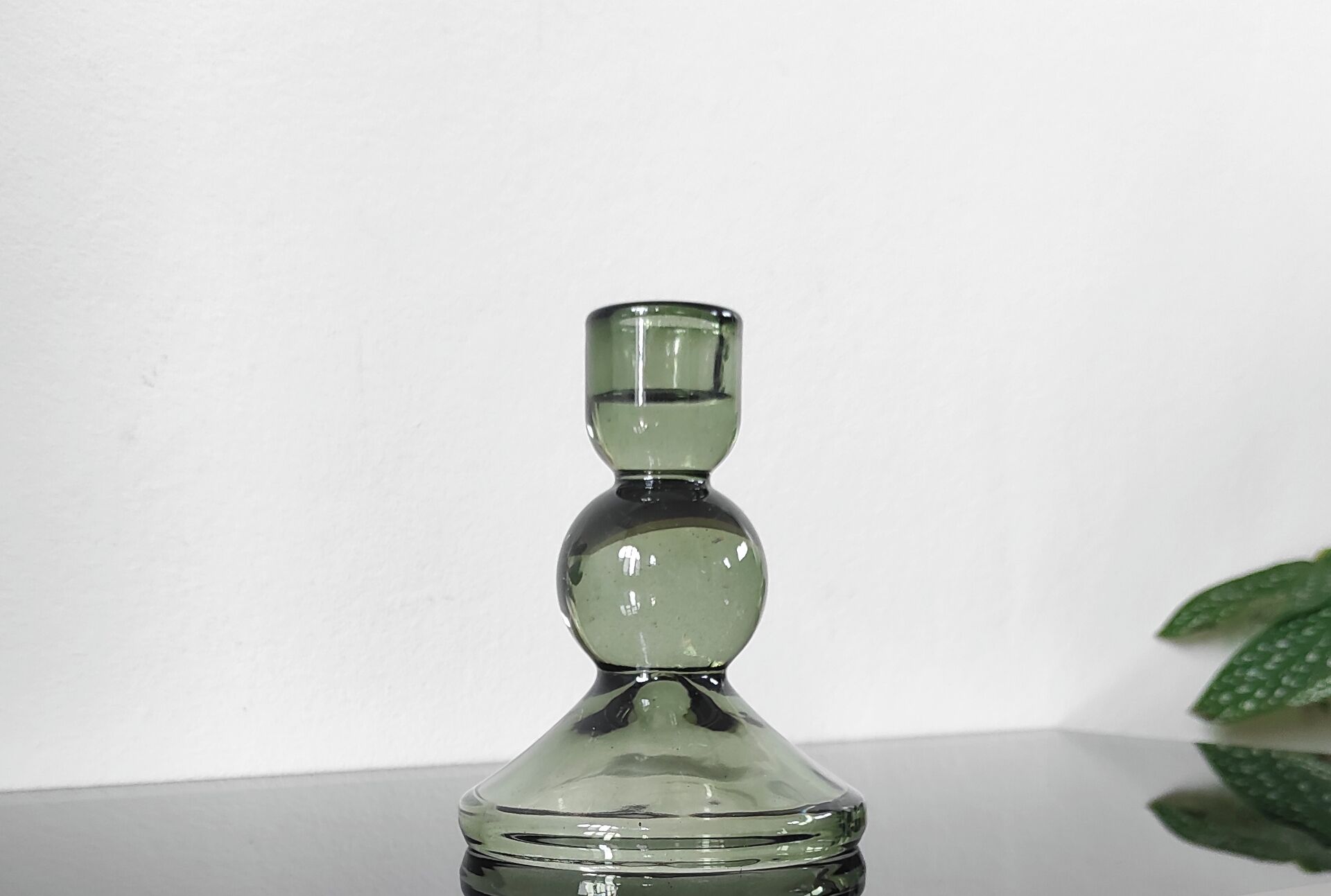 Bougeoir design en verre teinté