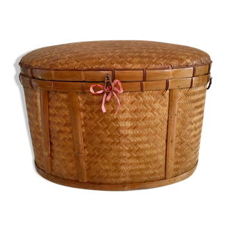 Wicker and bamboo box