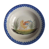 Assiette au coq et au panier de la manufacture de Charolles