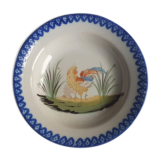Rooster plate and basket of the Charolles factory