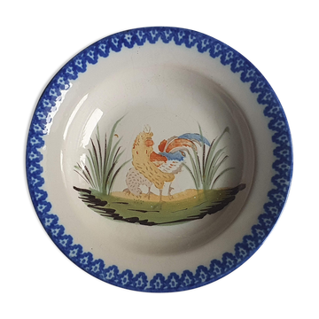 Rooster plate and basket of the Charolles factory