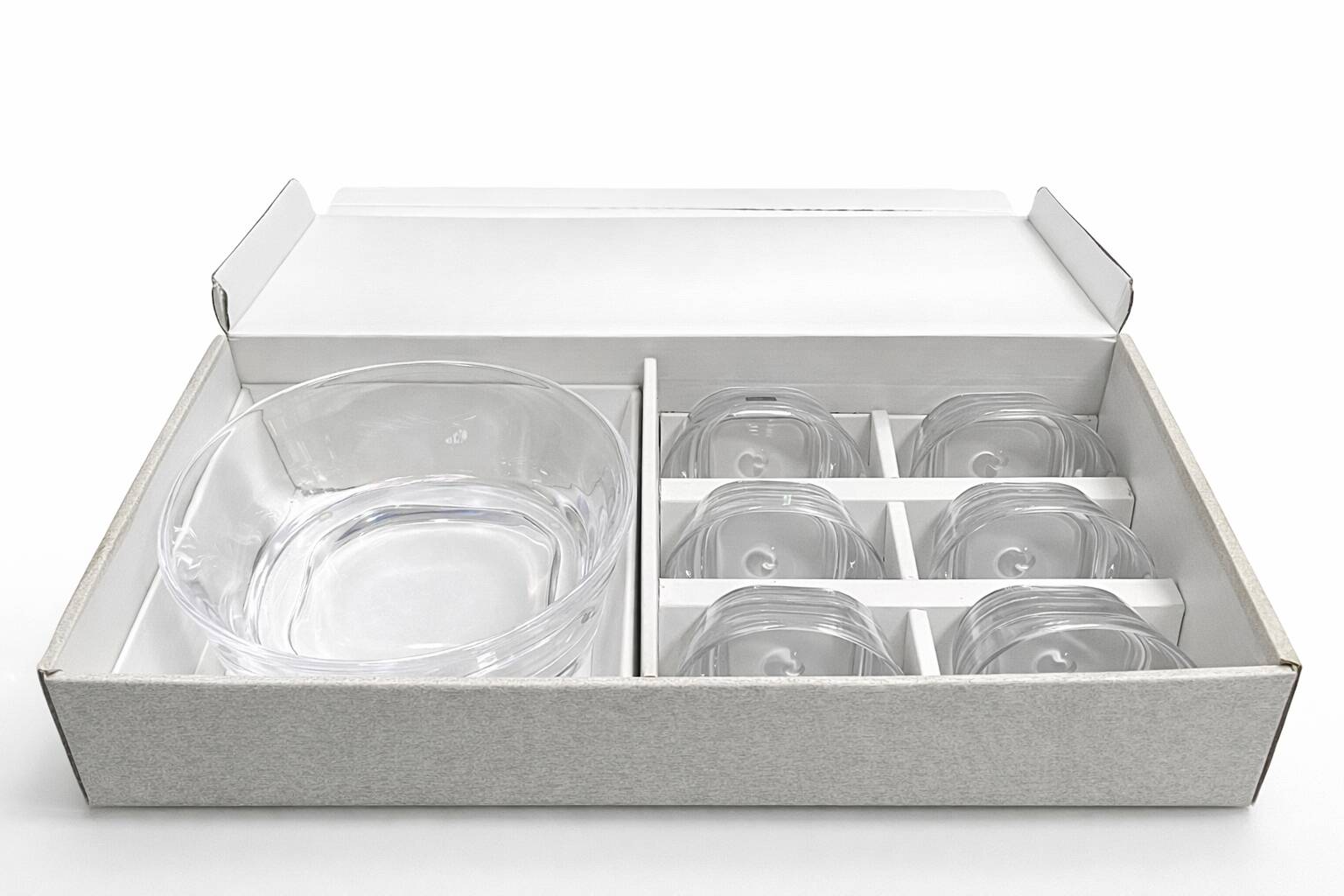 Service vintage en cristal de Sèvres – Saladier  et 6 coupelles –