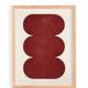Duo of abstract paintings in burgundy on paper signed Eawy.