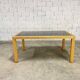 Italian rattan and glass table from the 1970s