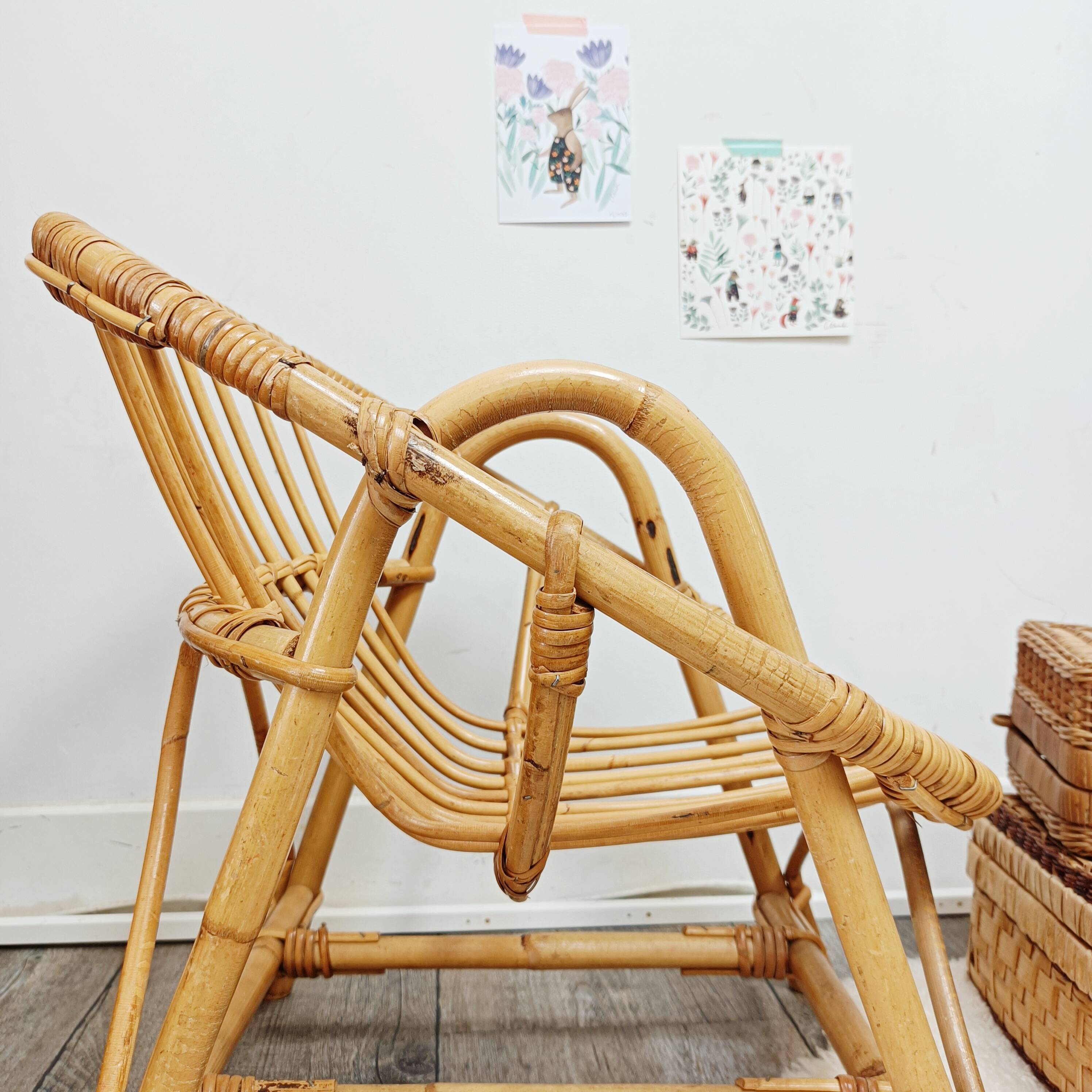 Shell chair or rattan basket for children