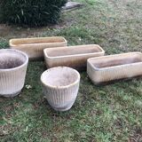 Set of 5 round and rectangular planters
