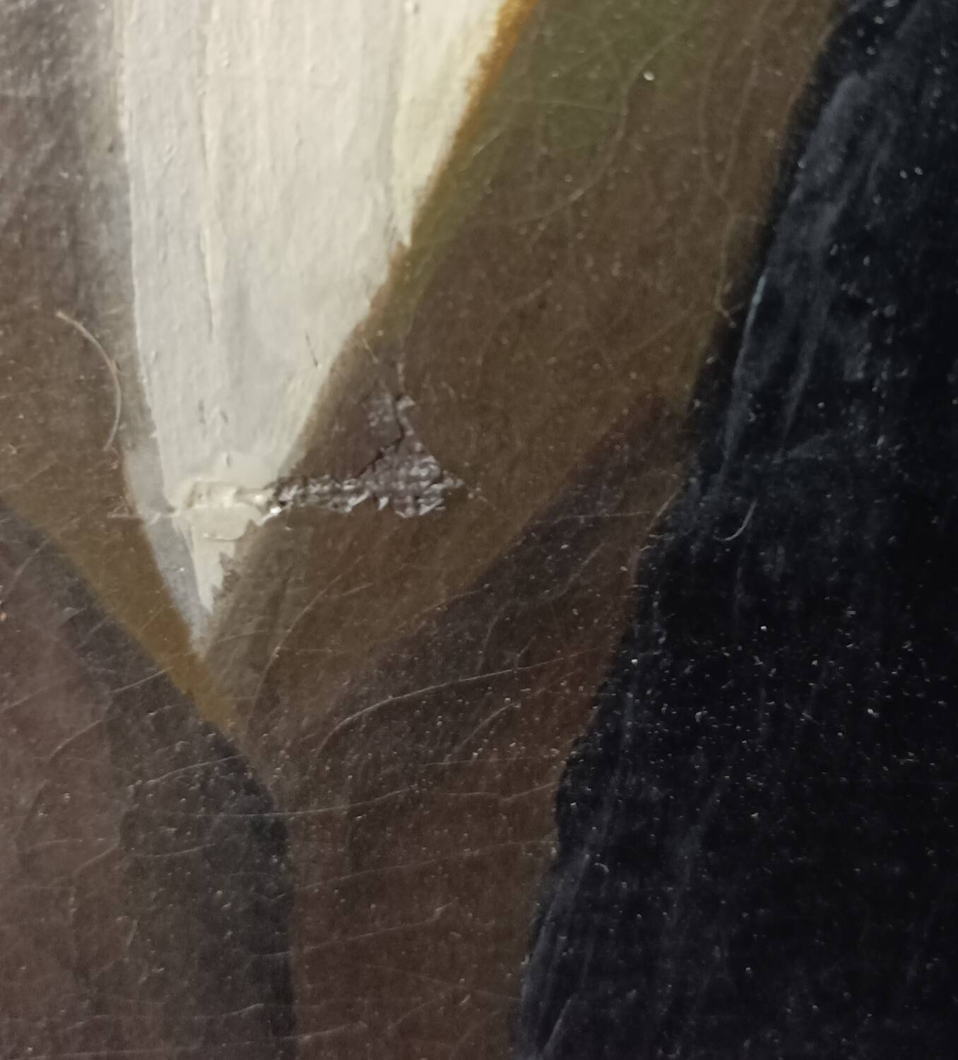 Small old portrait, oil on canvas