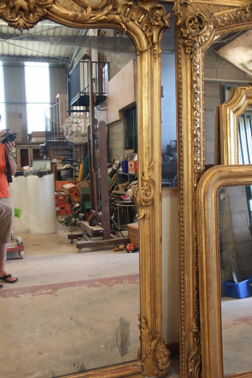 grand miroir doré Napoleon III au masque