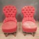Paire de chaise crapaud capitonnée