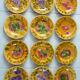 Dessert service of 12 barbotine plates, Sarreguemines, vintage