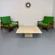 Italian coffee table in travertine, Roche Bobois edition, 70s/80s.