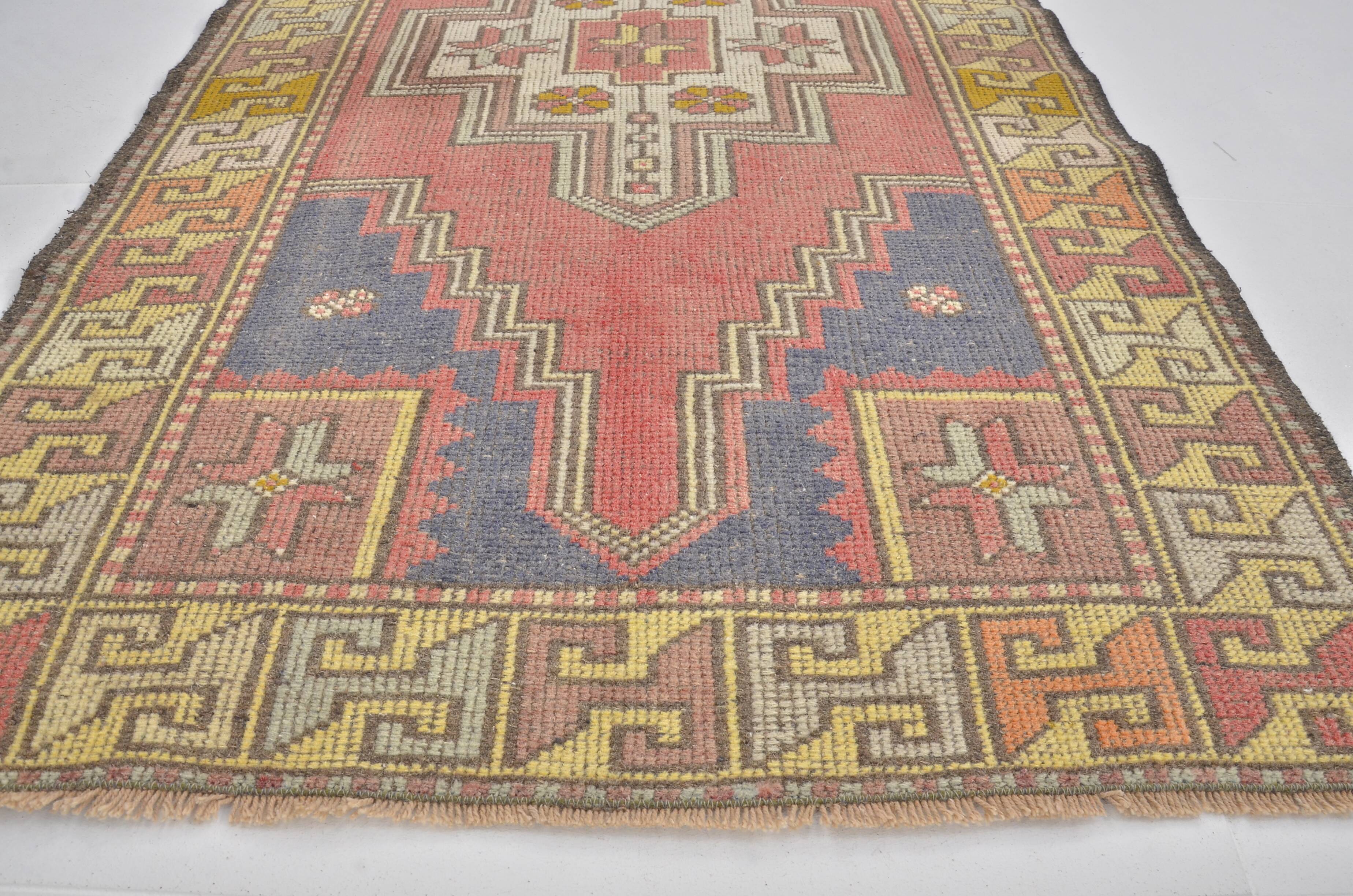Tapis Oushak rouge et bleu sku 2451