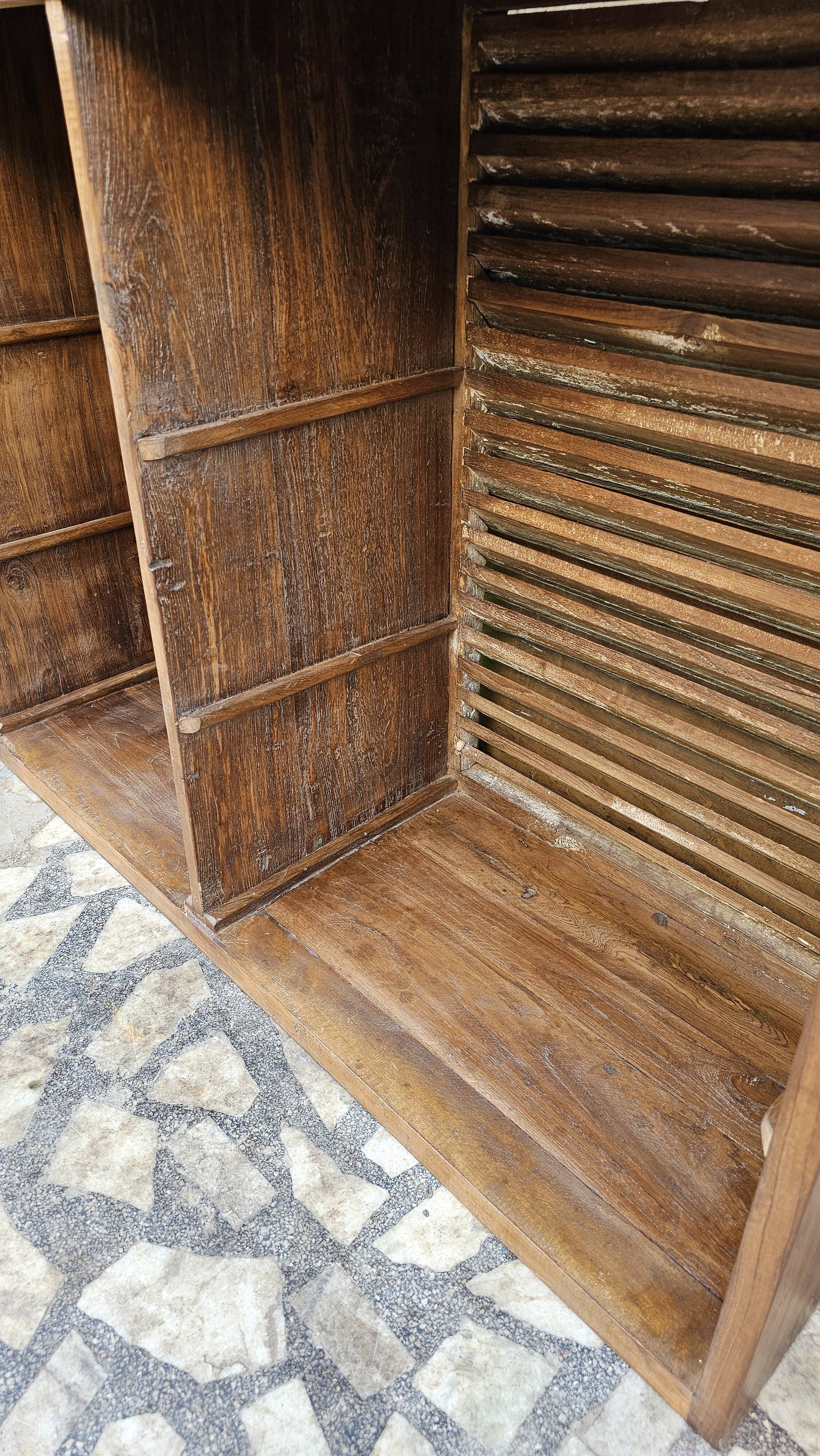 Old shop counter in Burmese teak.
