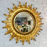 Sun mirror in gold metal, 1960´s