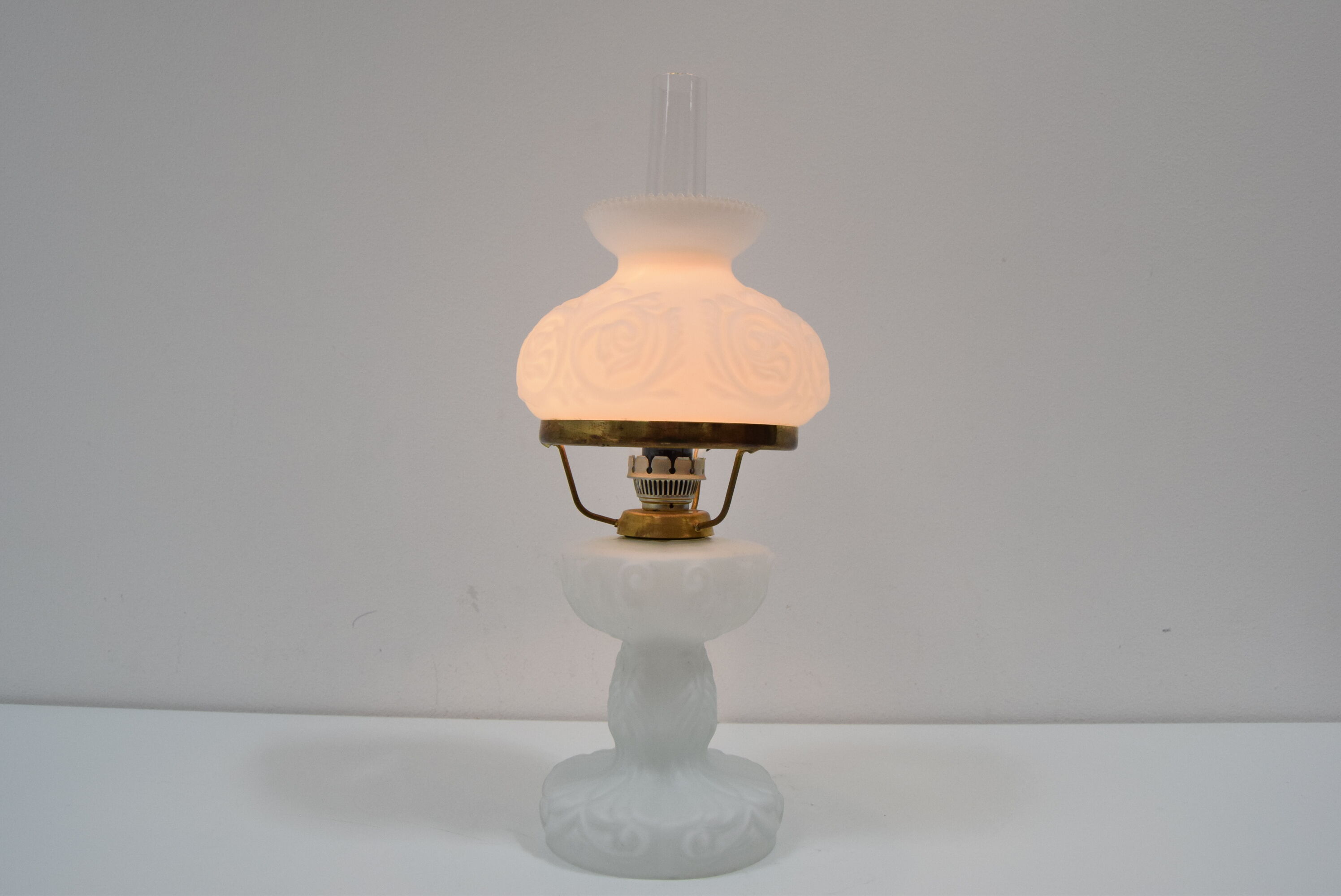Mid-century Glass Table Lamp,1960's.