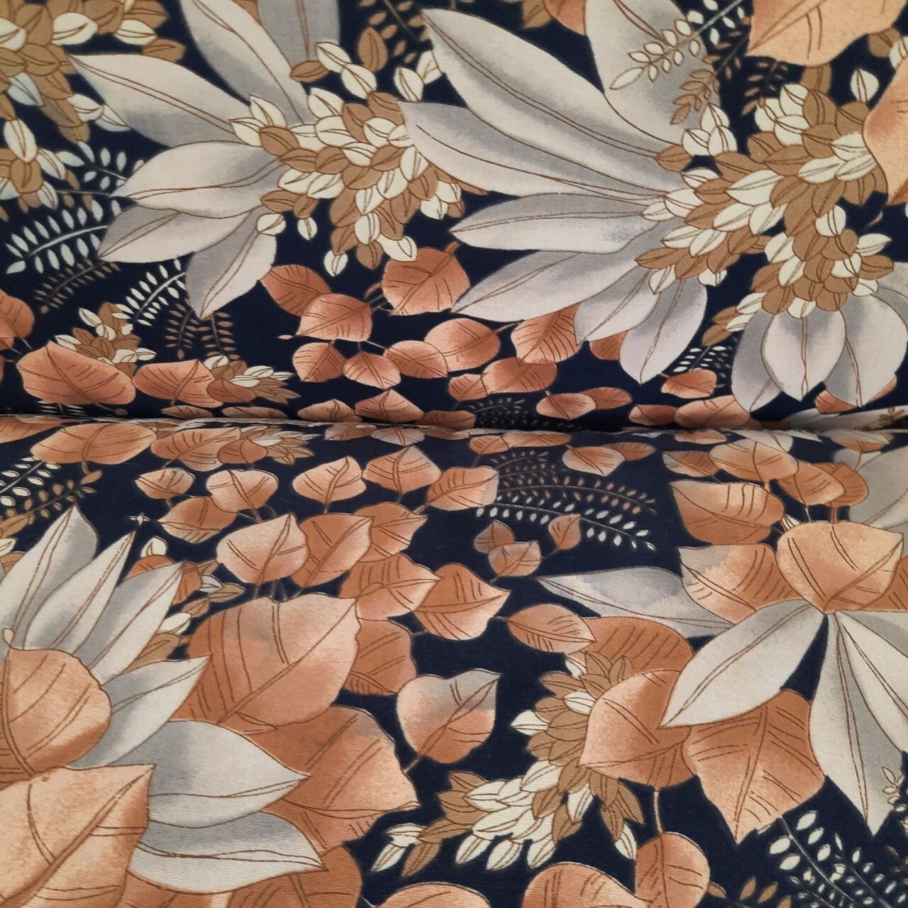 Modular sofa / Pair Armchairs - Fabric leaves - Vintage - Bonacina