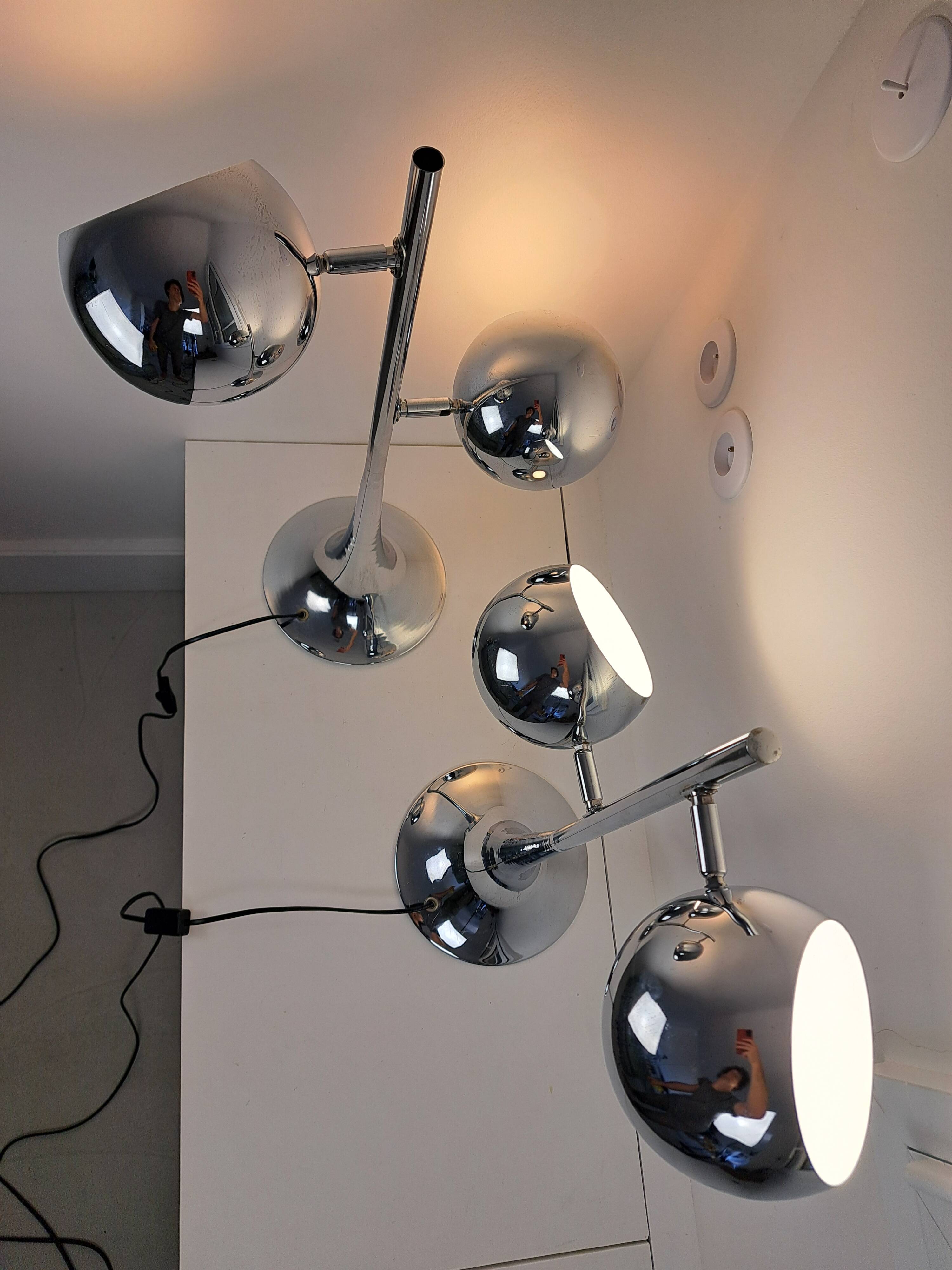 Pair of vintage space age eyeball lamps
