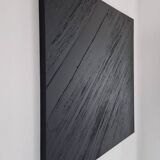 Monochrome black minimalist abstract painting
