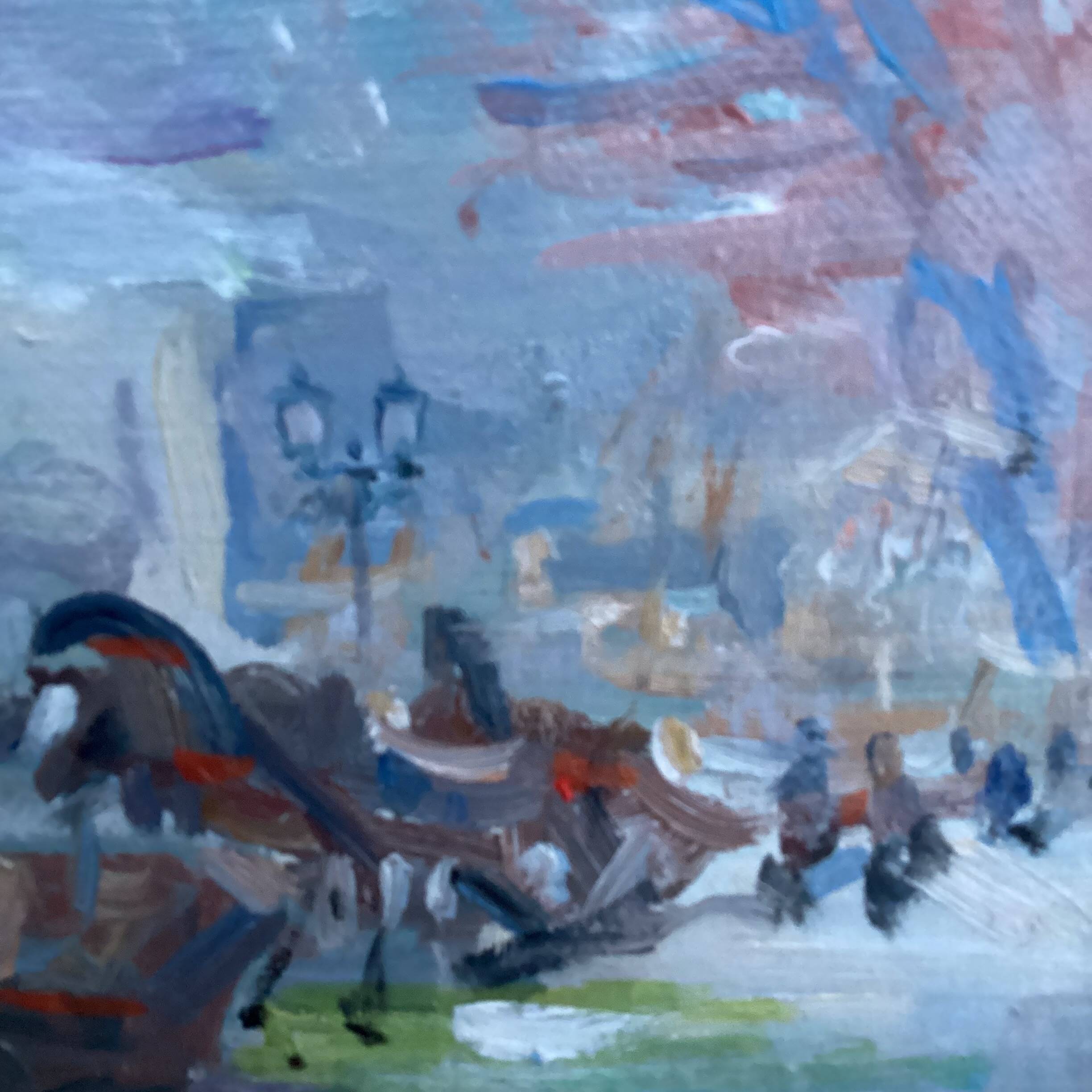 Painting Russian school Oil on canvas / cardboard signed framed dimensions: height -33cm - width -69cm