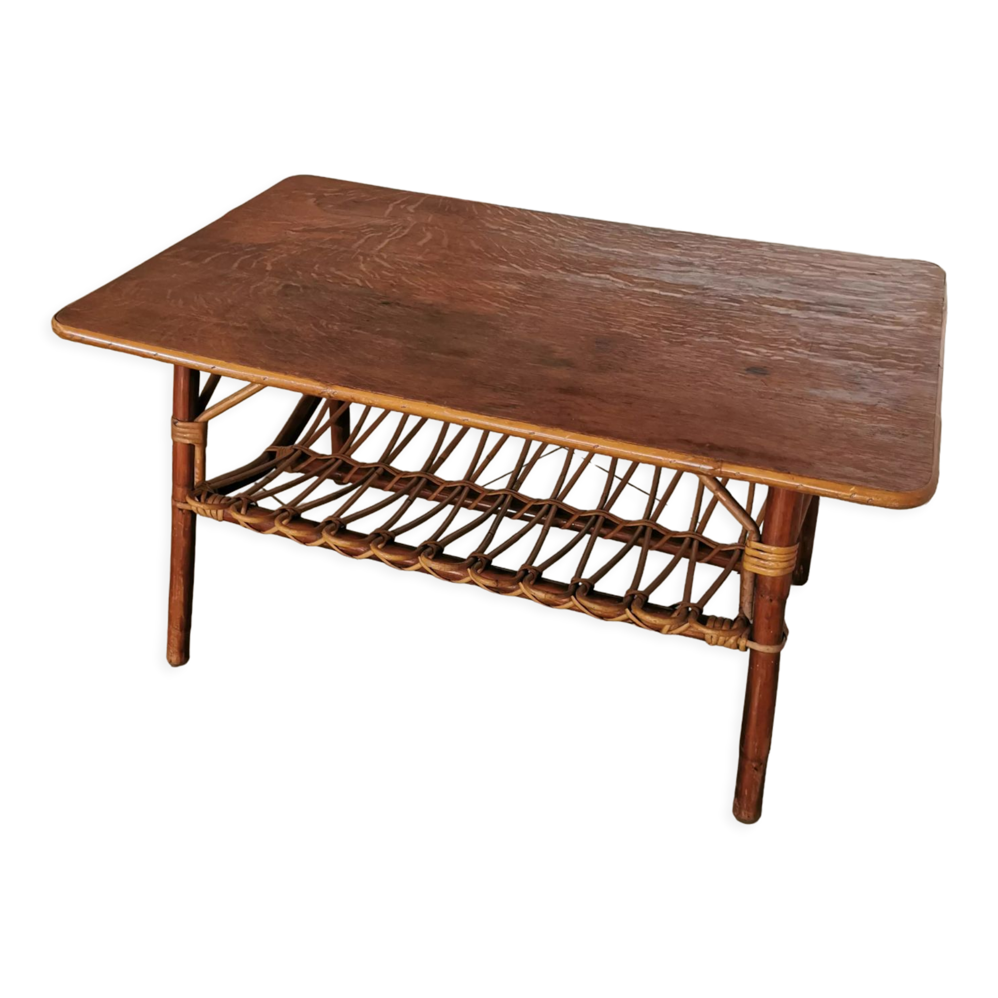Vintage rattan coffee table