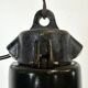 Industrial Black Enamel Factory Pendant Lamp with Iron Top, 1950s